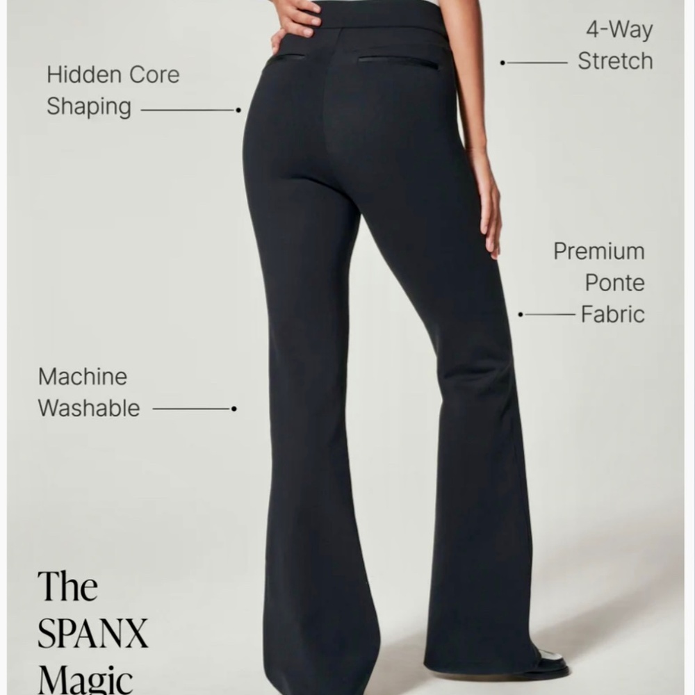 NWT SPANXsmooth™ PerfectFit Ponte Flare Pant, slimming, charcoal grey, 1X